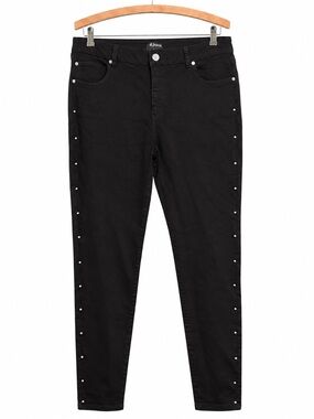 D. Jeans Women’s Black Stretch Straight Leg Jeans Size 14 Stud Detail